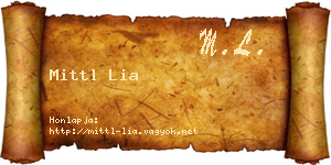 Mittl Lia névjegykártya